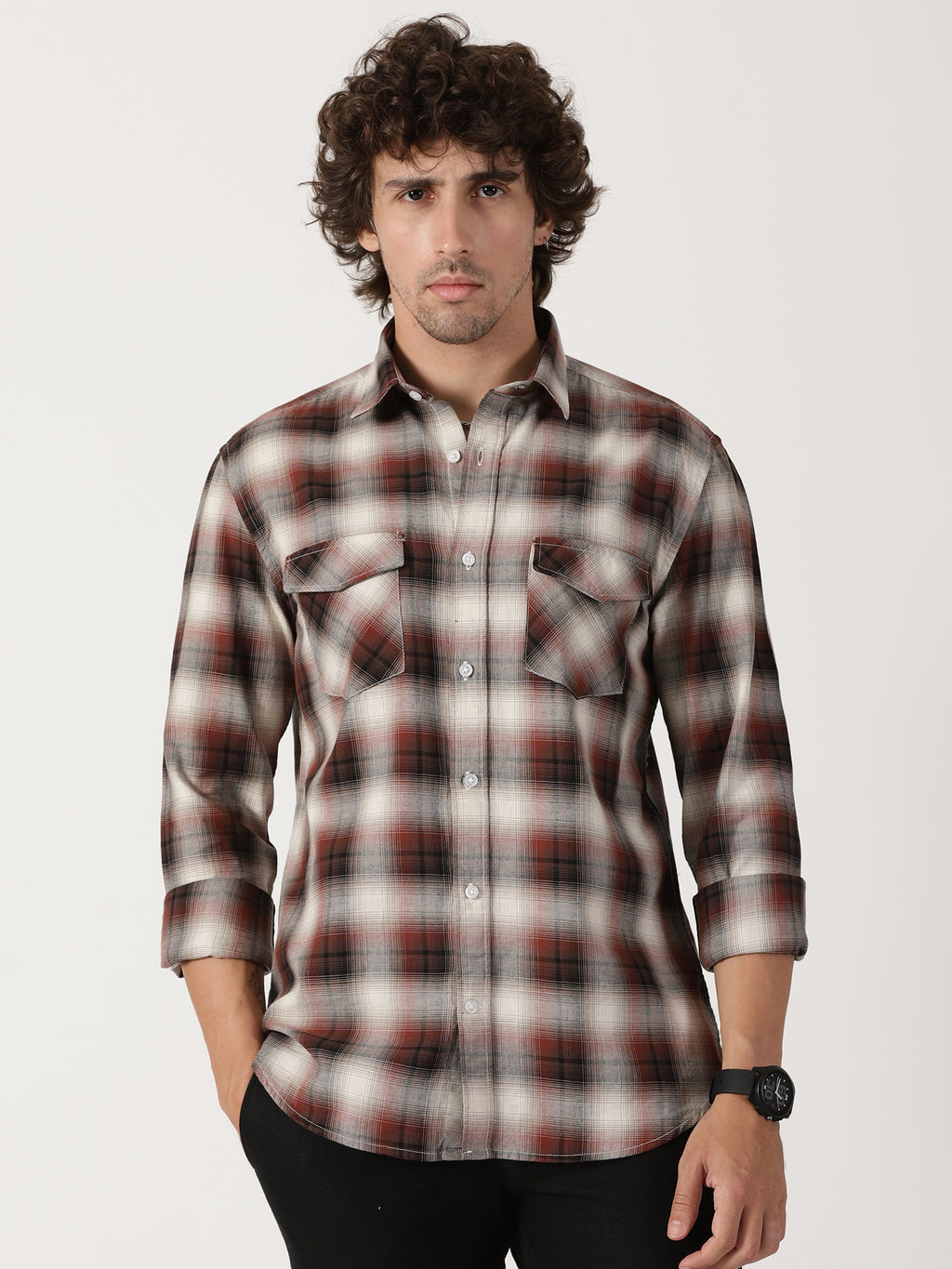casual full sleeve checkered shirt