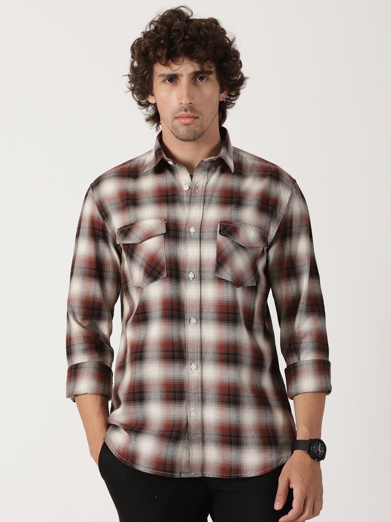 casual full sleeve checkered shirt