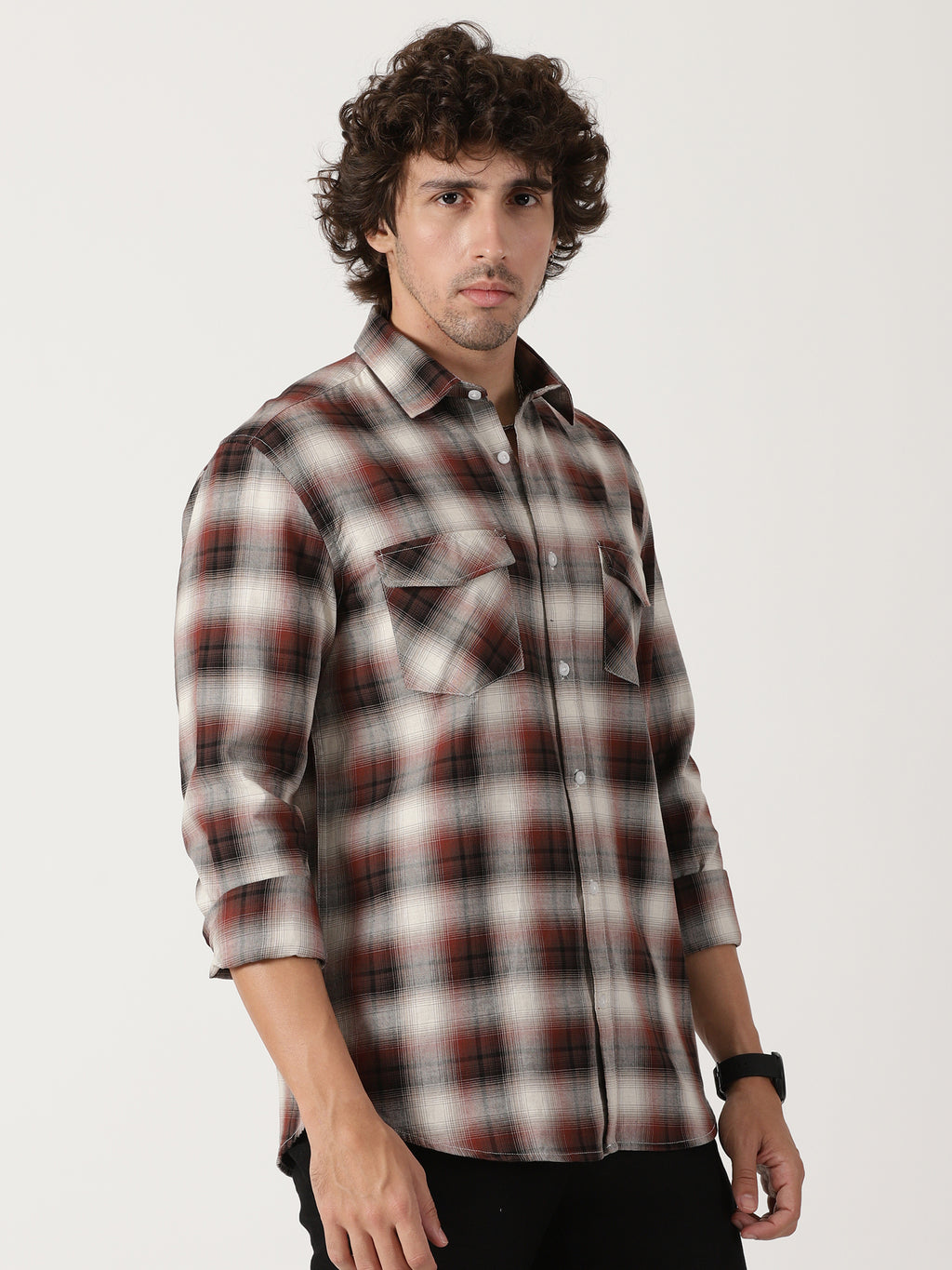 casual full sleeve checkered shirt
