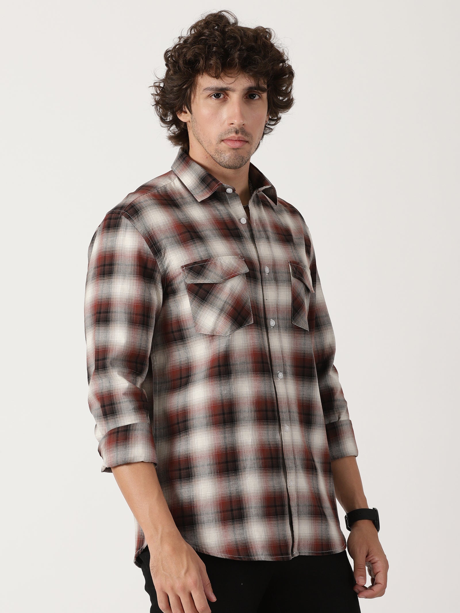 casual full sleeve checkered shirt