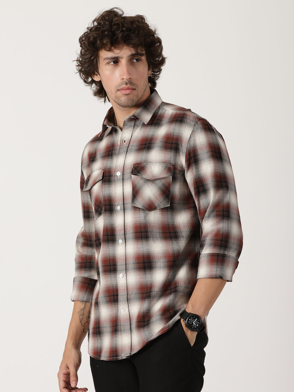 casual full sleeve checkered shirt