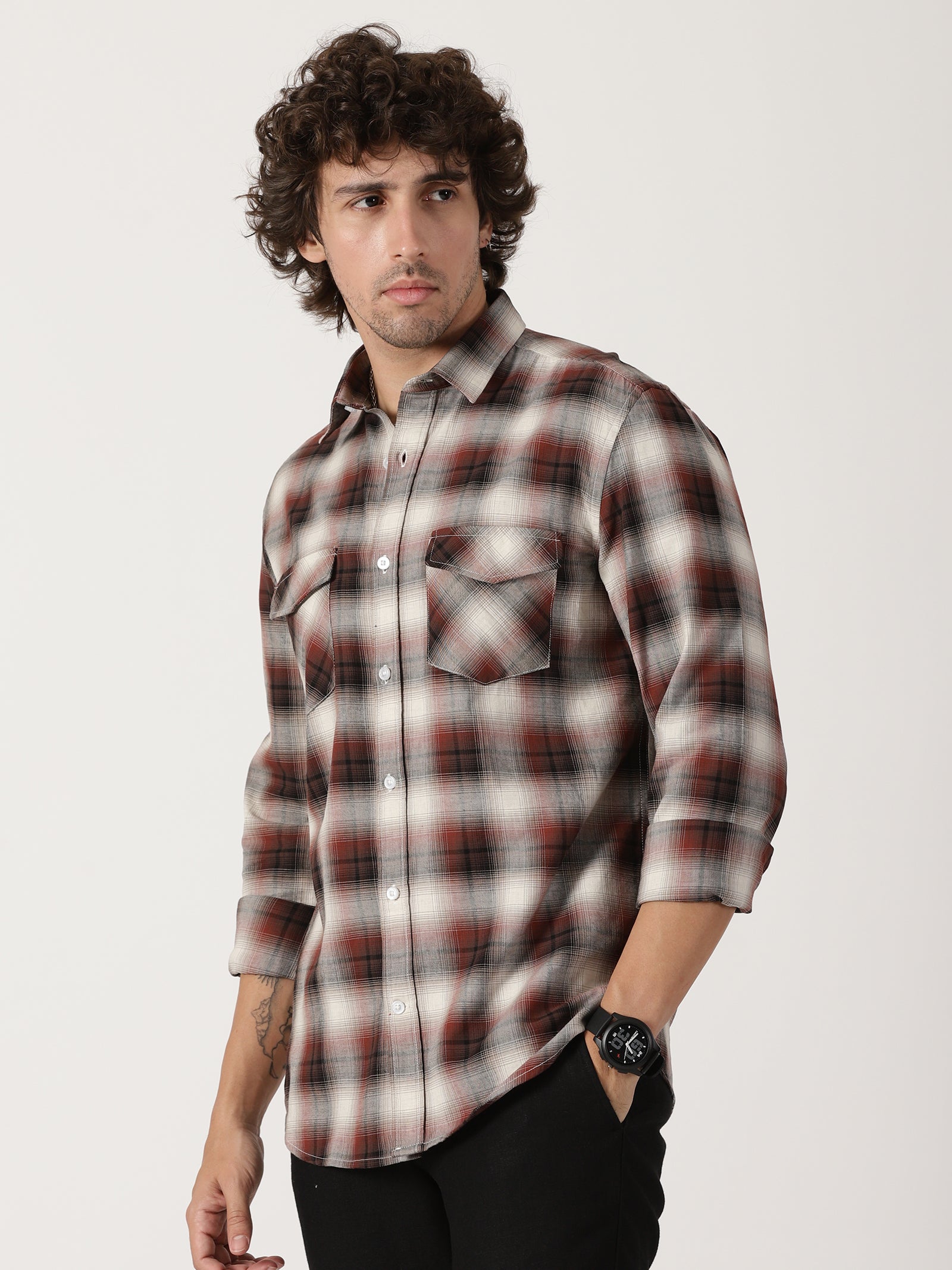casual full sleeve checkered shirt
