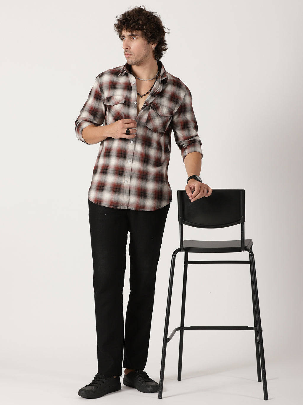 casual full sleeve checkered shirt