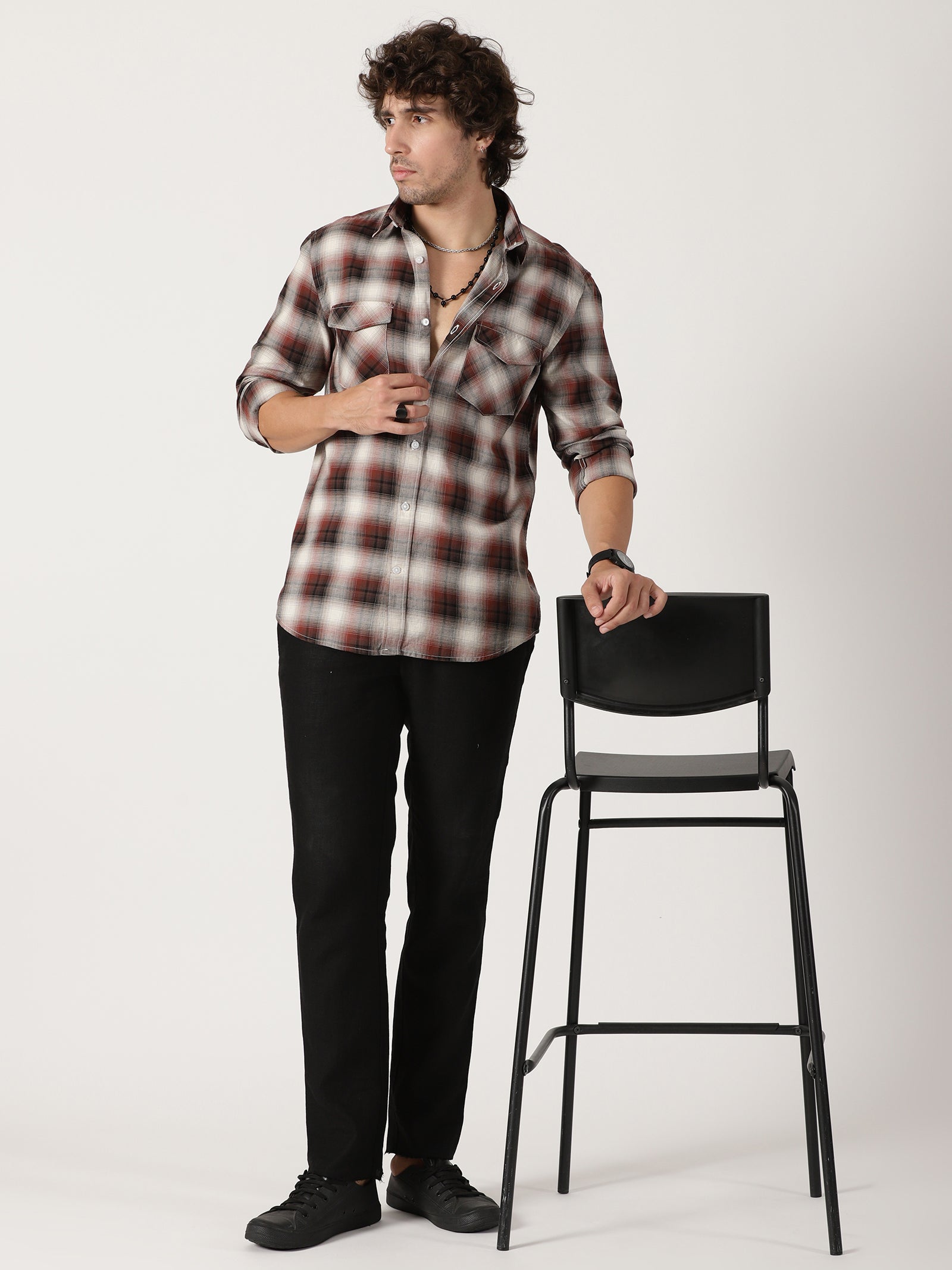 casual full sleeve checkered shirt