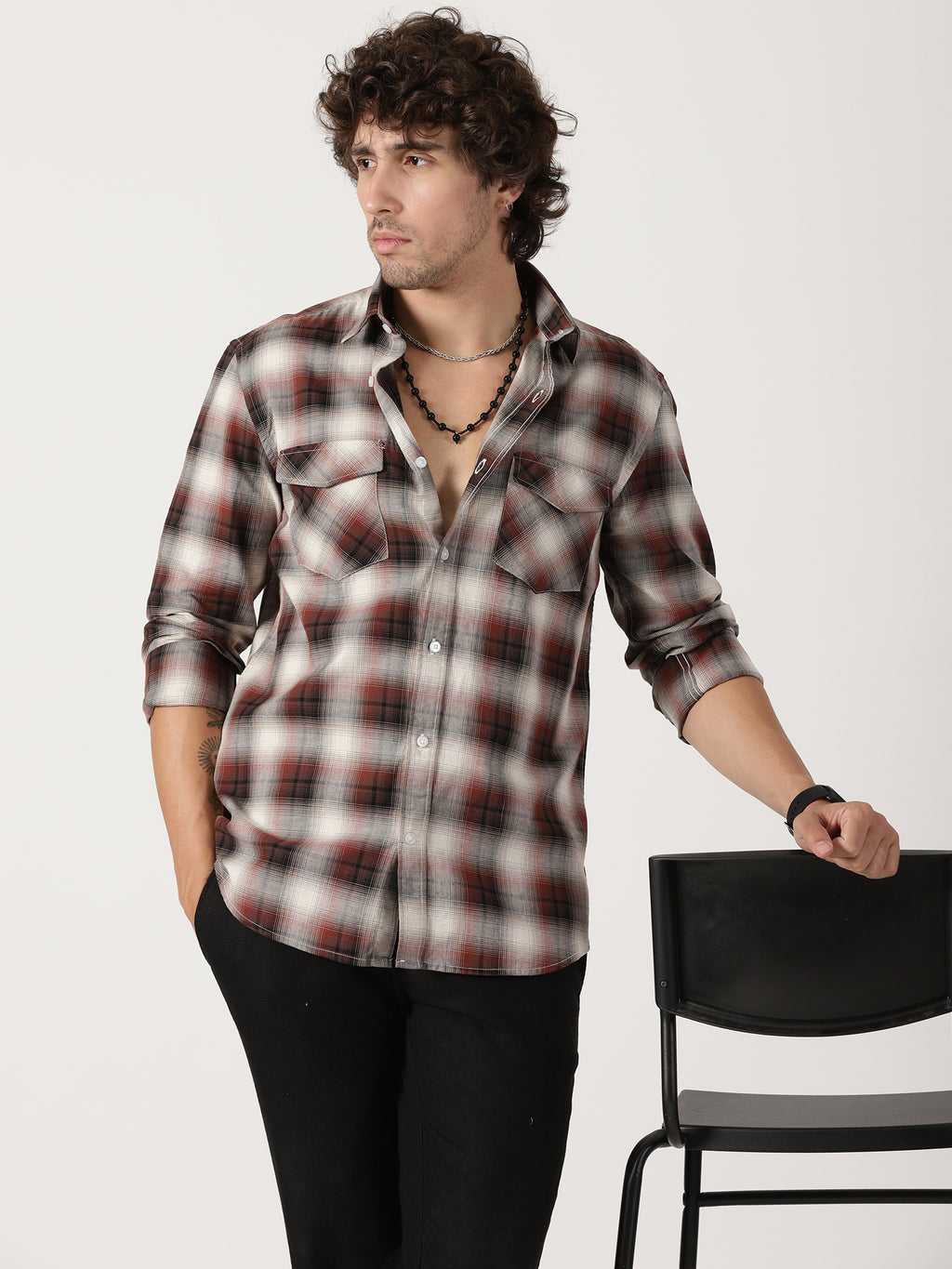 casual full sleeve checkered shirt