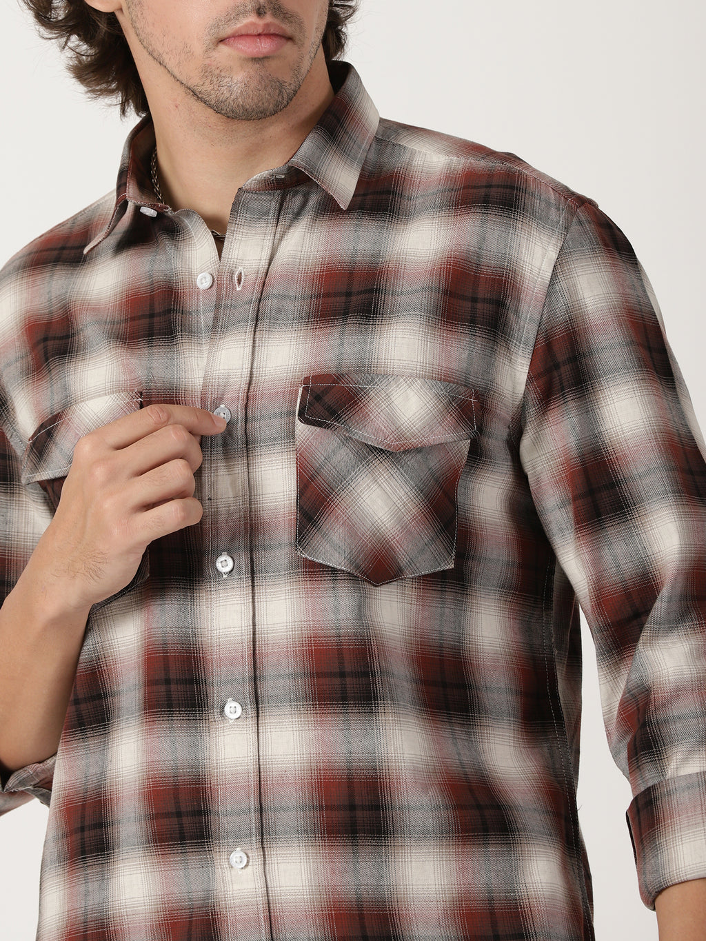 casual full sleeve checkered shirt